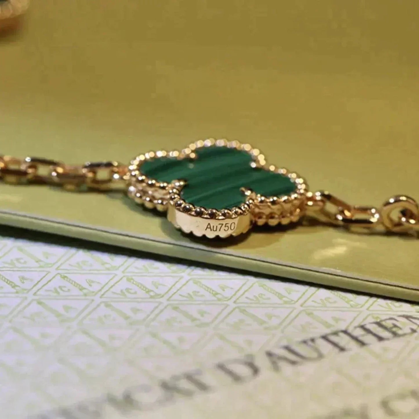 [BLUE TEARS] CLOVER 5 MOTIF MALACHITE BRACELET COLLECTION