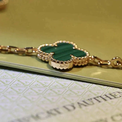 [BLUE TEARS] CLOVER 5 MOTIF MALACHITE BRACELET COLLECTION