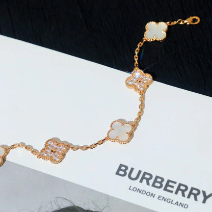 [BLUE TEARS]CLOVER WHITE PEARL MOP 5 MOTIF BRACELET COLLECTION