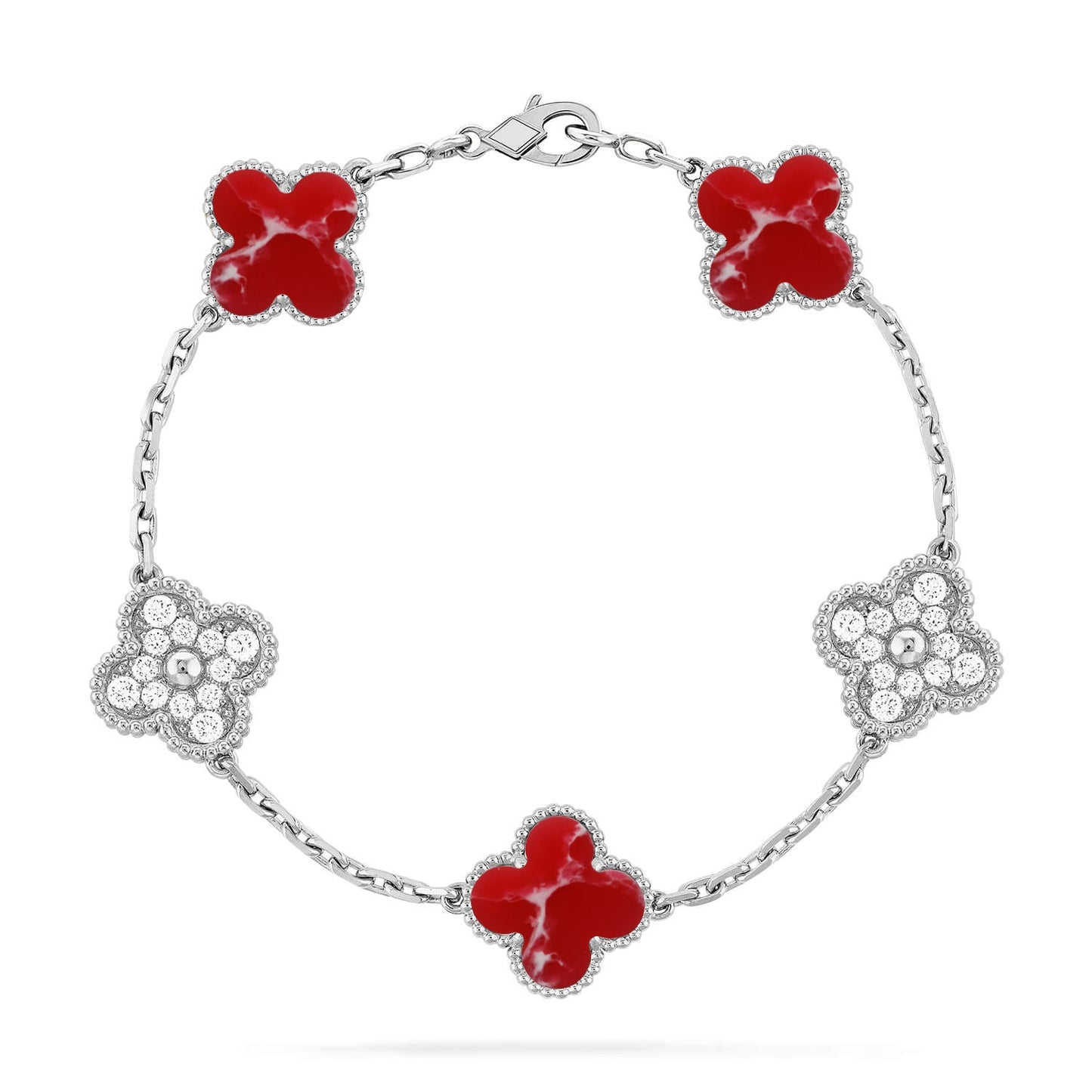 [BLUE TEARS]CLOVER 5 MOTIF RED PATTERN BRACELET COLLECTION