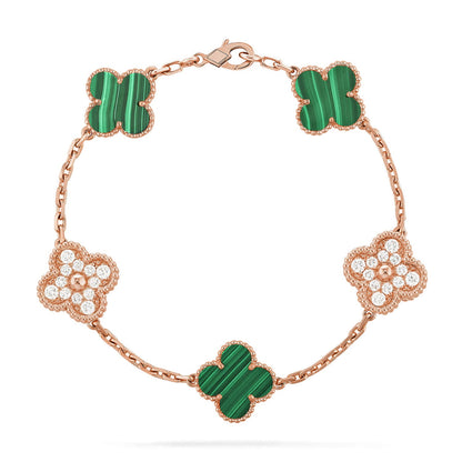 [BLUE TEARS] CLOVER 5 MOTIF MALACHITE BRACELET COLLECTION