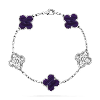 [BLUE TEARS]CLOVER 5 MOTIF PURPLE STRIPES BRACELET COLLECTION