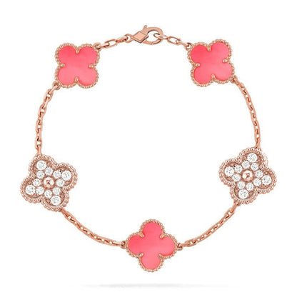[BLUE TEARS] CLOVER 5 MOTIFS  PINK MOP BRACELET COLLECTION