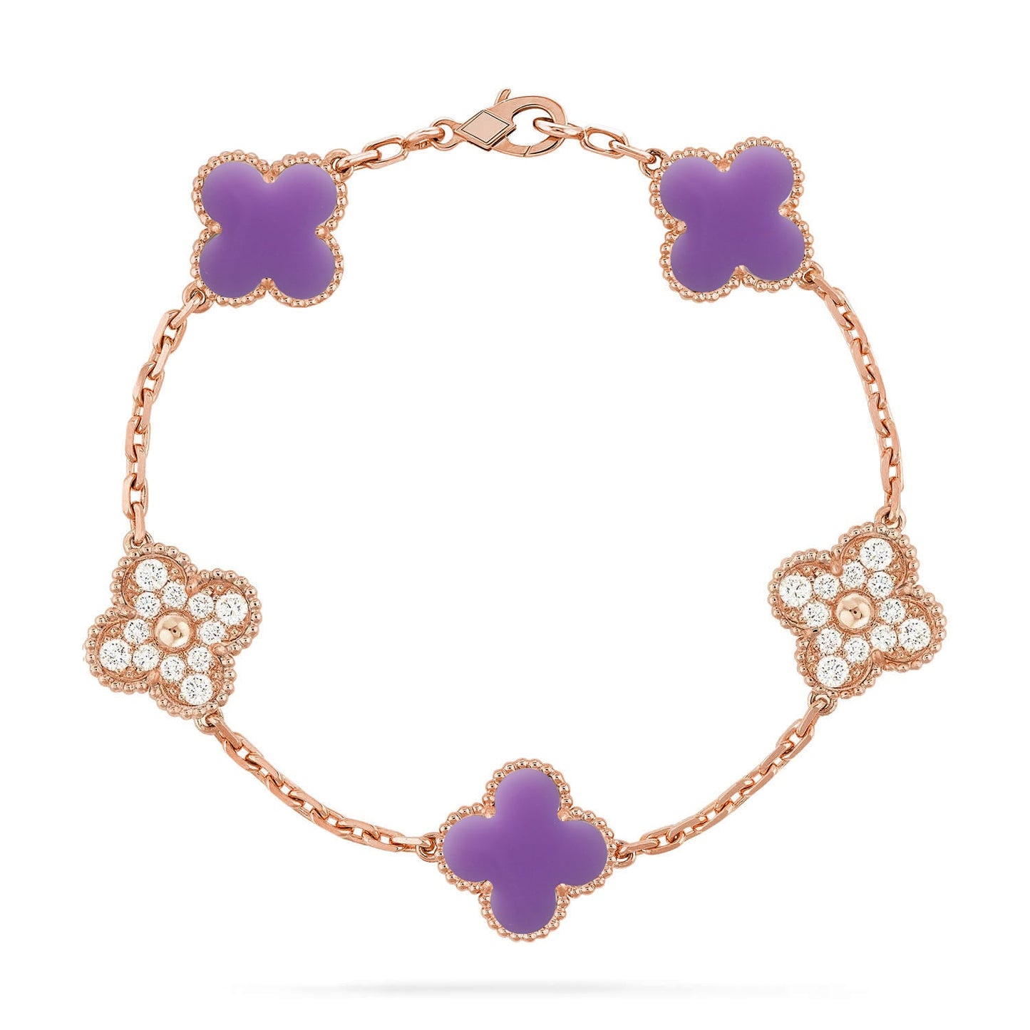 [BLUE TEARS]CLOVER 5 MOTIF LIGHT PURPLE BRACELET COLLECTION