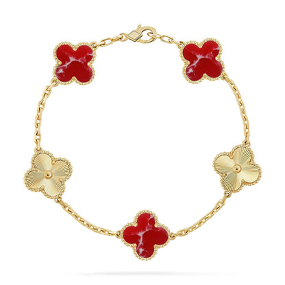 [BLUE TEARS]CLOVER 5 MOTIF RED PATTERN BRACELET COLLECTION