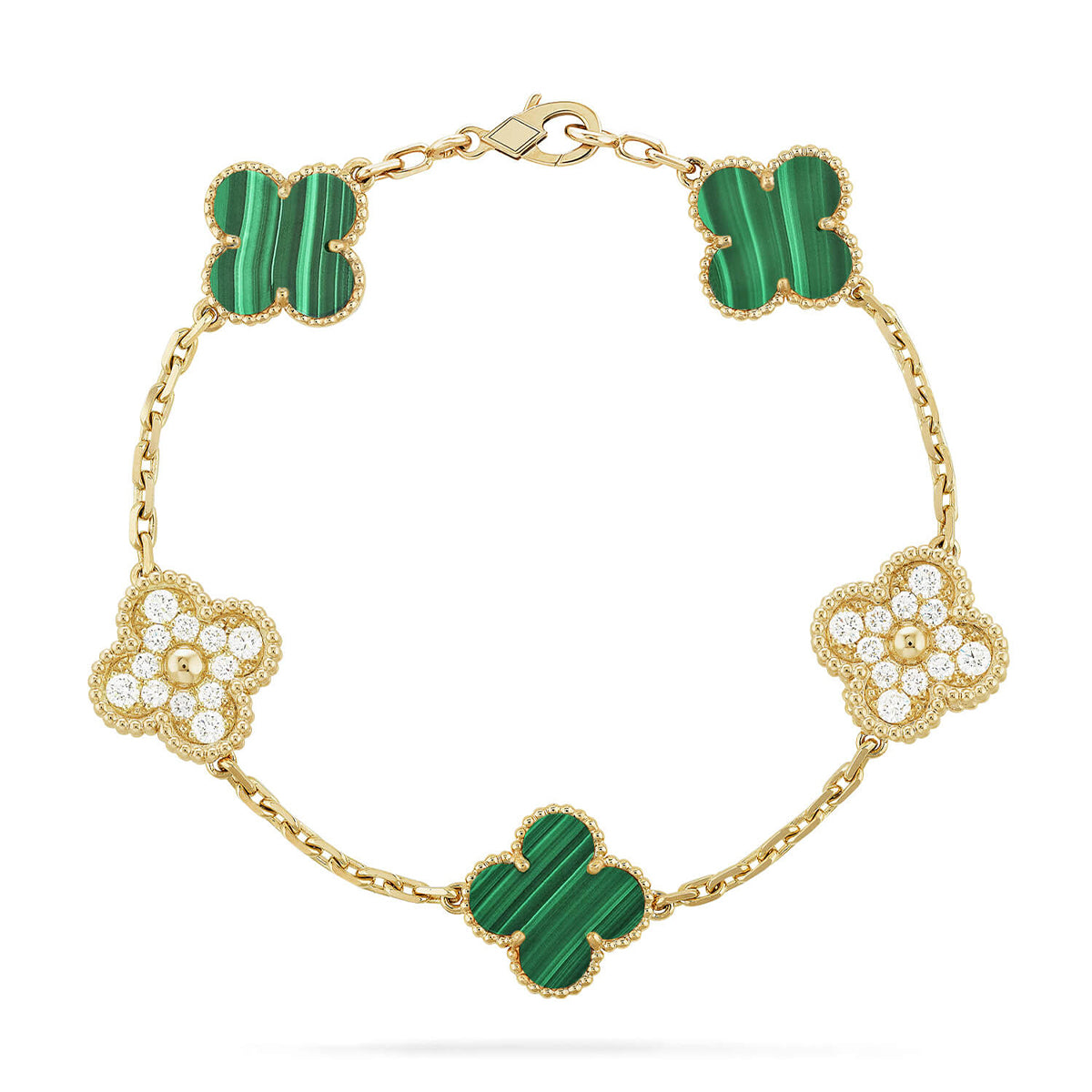 [BLUE TEARS] CLOVER 5 MOTIF MALACHITE BRACELET COLLECTION
