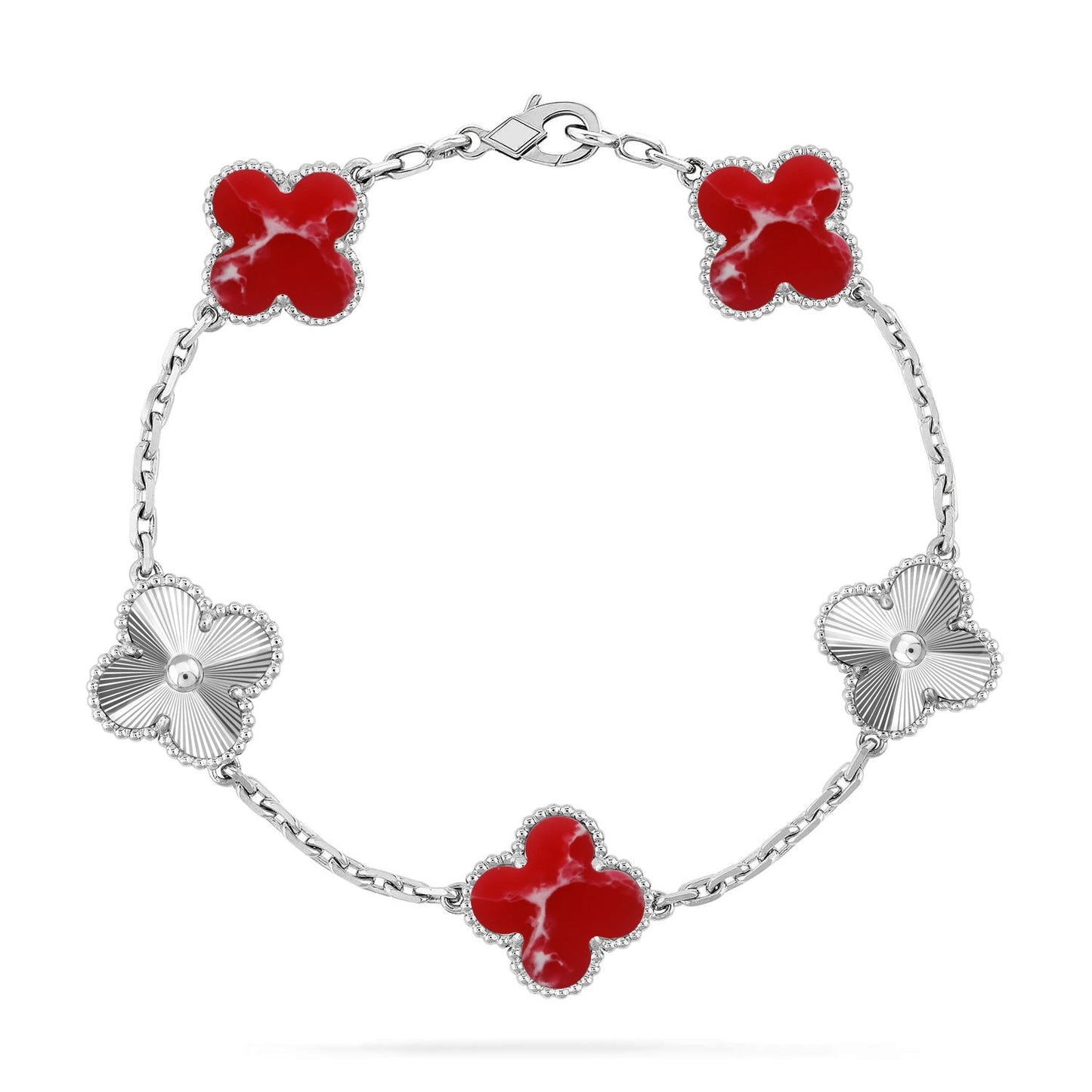 [BLUE TEARS]CLOVER 5 MOTIF RED PATTERN BRACELET COLLECTION