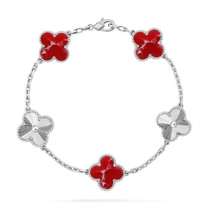 [BLUE TEARS]CLOVER 5 MOTIF RED PATTERN BRACELET COLLECTION