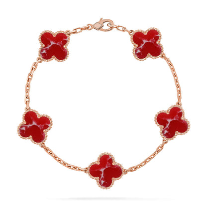 [BLUE TEARS]CLOVER 5 MOTIF RED PATTERN BRACELET COLLECTION