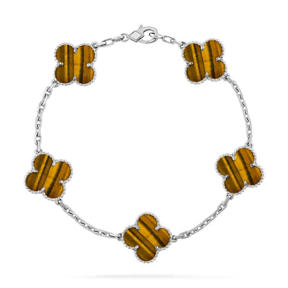 [BLUE TEARS] CLOVER 5 MOTIFS TIGER EYE BRACELET COLLECTION