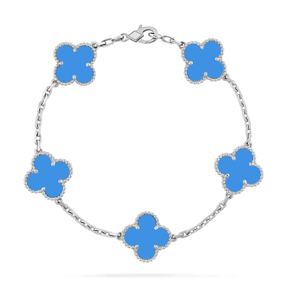 [BLUE TEARS] CLOVER 5 MOTIF BLUE AGATE BRACELET COLLECTION