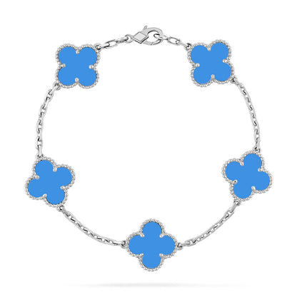 [BLUE TEARS] CLOVER 5 MOTIF BLUE AGATE BRACELET COLLECTION