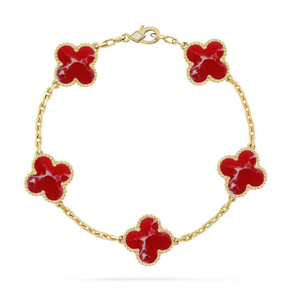 [BLUE TEARS]CLOVER 5 MOTIF RED PATTERN BRACELET COLLECTION
