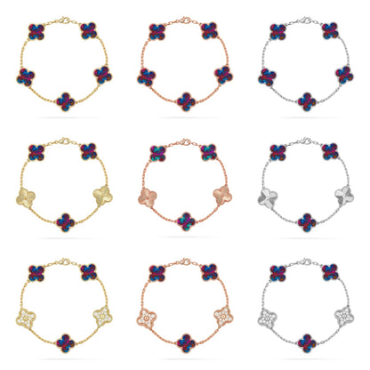 [BLUE TEARS]CLOVER 5 MOTIF COLOR GEMSTONES BRACELET COLLECTION