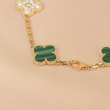 [BLUE TEARS] CLOVER 5 MOTIF MALACHITE BRACELET COLLECTION