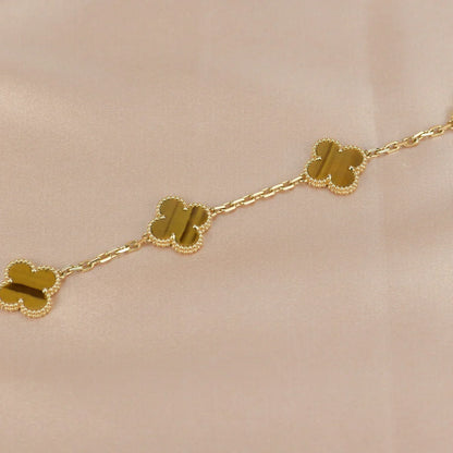 [BLUE TEARS] CLOVER 5 MOTIFS TIGER EYE BRACELET COLLECTION