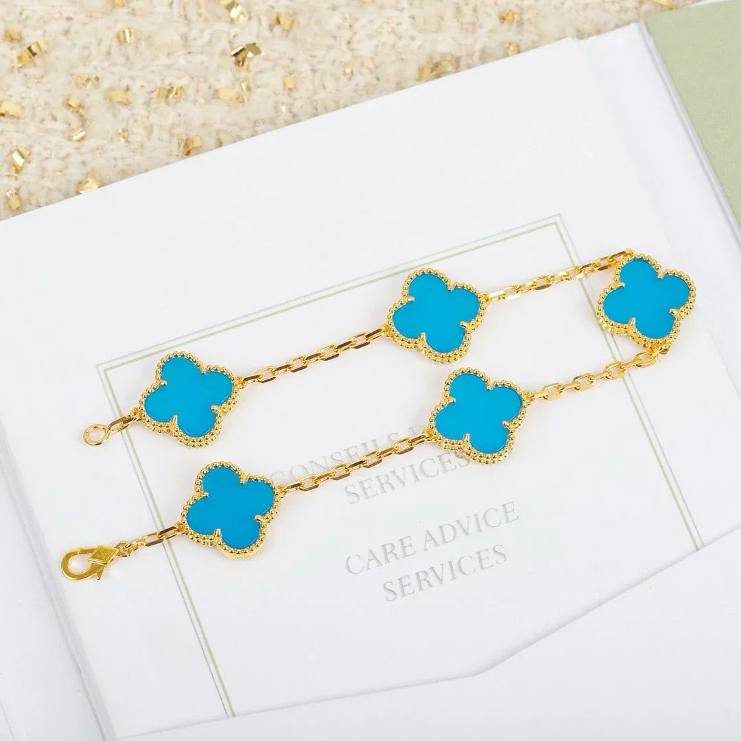 [BLUE TEARS] CLOVER 5 MOTIF TURQUOISE BRACELET COLLECTION