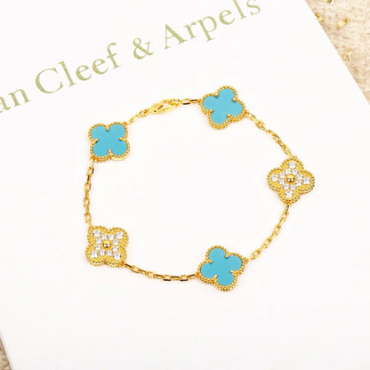 [BLUE TEARS] CLOVER 5 MOTIF TURQUOISE BRACELET COLLECTION