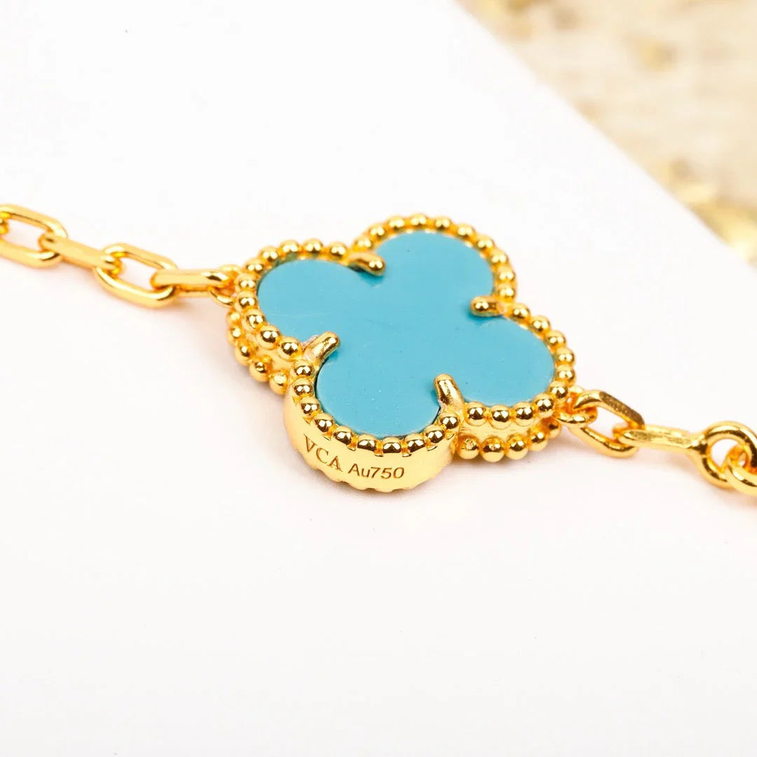 [BLUE TEARS] CLOVER 5 MOTIF TURQUOISE BRACELET COLLECTION