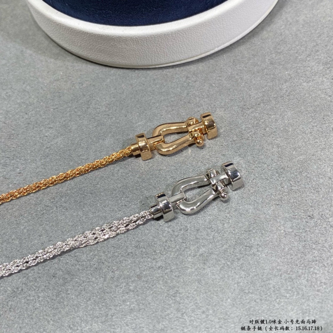[BLUE TEARS]FORCE SMALL HORSESHOE  DIAMOND CHAIN ROPE BRACELET