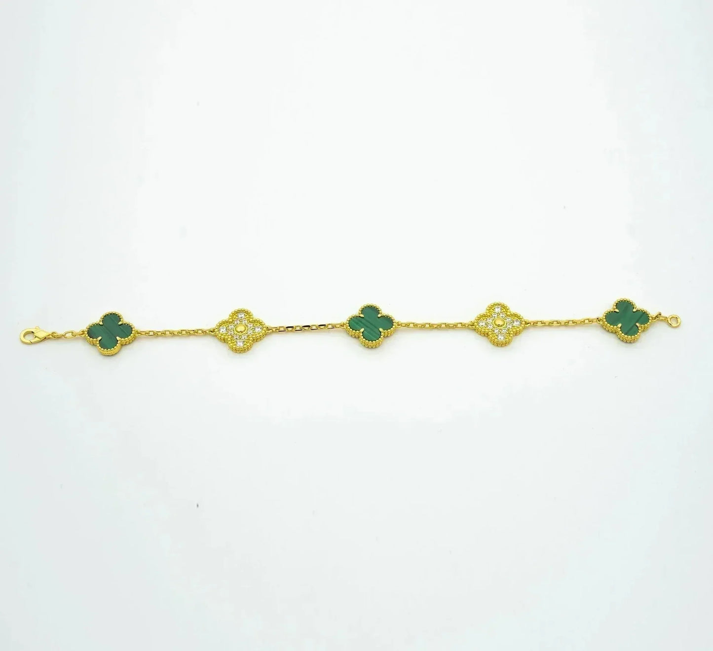 [BLUE TEARS] CLOVER 5 MOTIF MALACHITE BRACELET COLLECTION