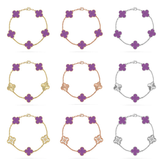 [BLUE TEARS] CLOVER 5 MOTIF VIOLET BRACELET COLLECTION