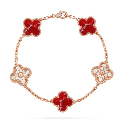 [BLUE TEARS]CLOVER 5 MOTIF RED PATTERN BRACELET COLLECTION