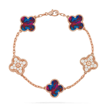 [BLUE TEARS]CLOVER 5 MOTIF COLOR GEMSTONES BRACELET COLLECTION