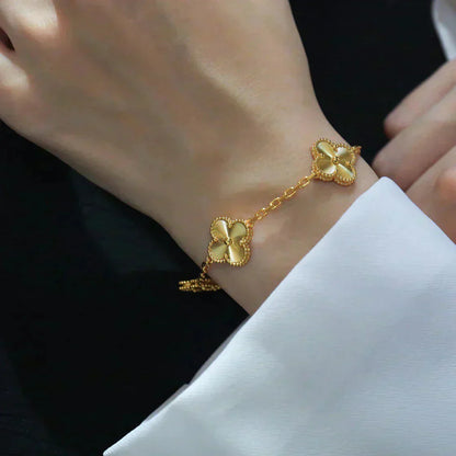 [BLUE TEARS]CLOVER 5 FLOWERS LASER BRACELET