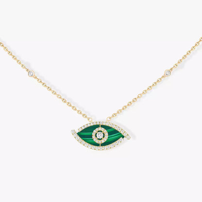 [Blue Tears Jewelry]Lucky Eye Diamond Necklace in Rose Gold and Turquoise