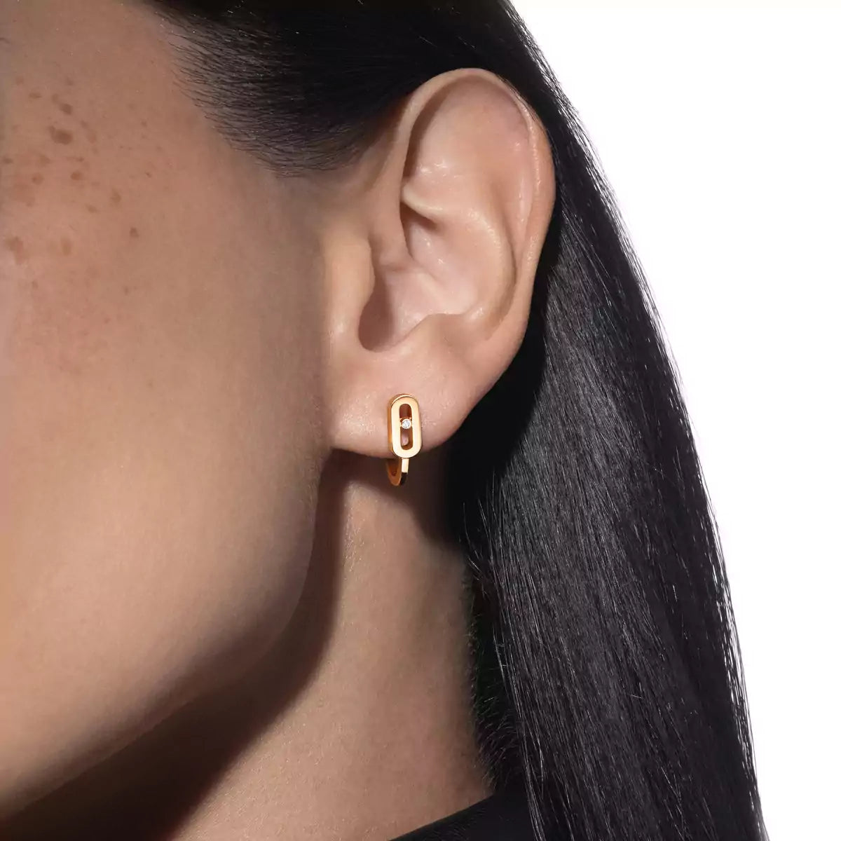 [Blue Tears Jewelry]Diamond Mini Hoop Earrings Move Classique