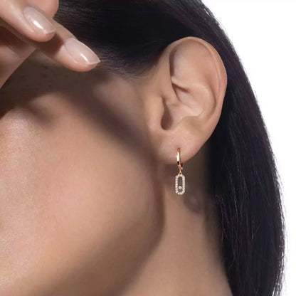 [Blue Tears Jewelry]Move Uno Single Diamond Hoop Earring