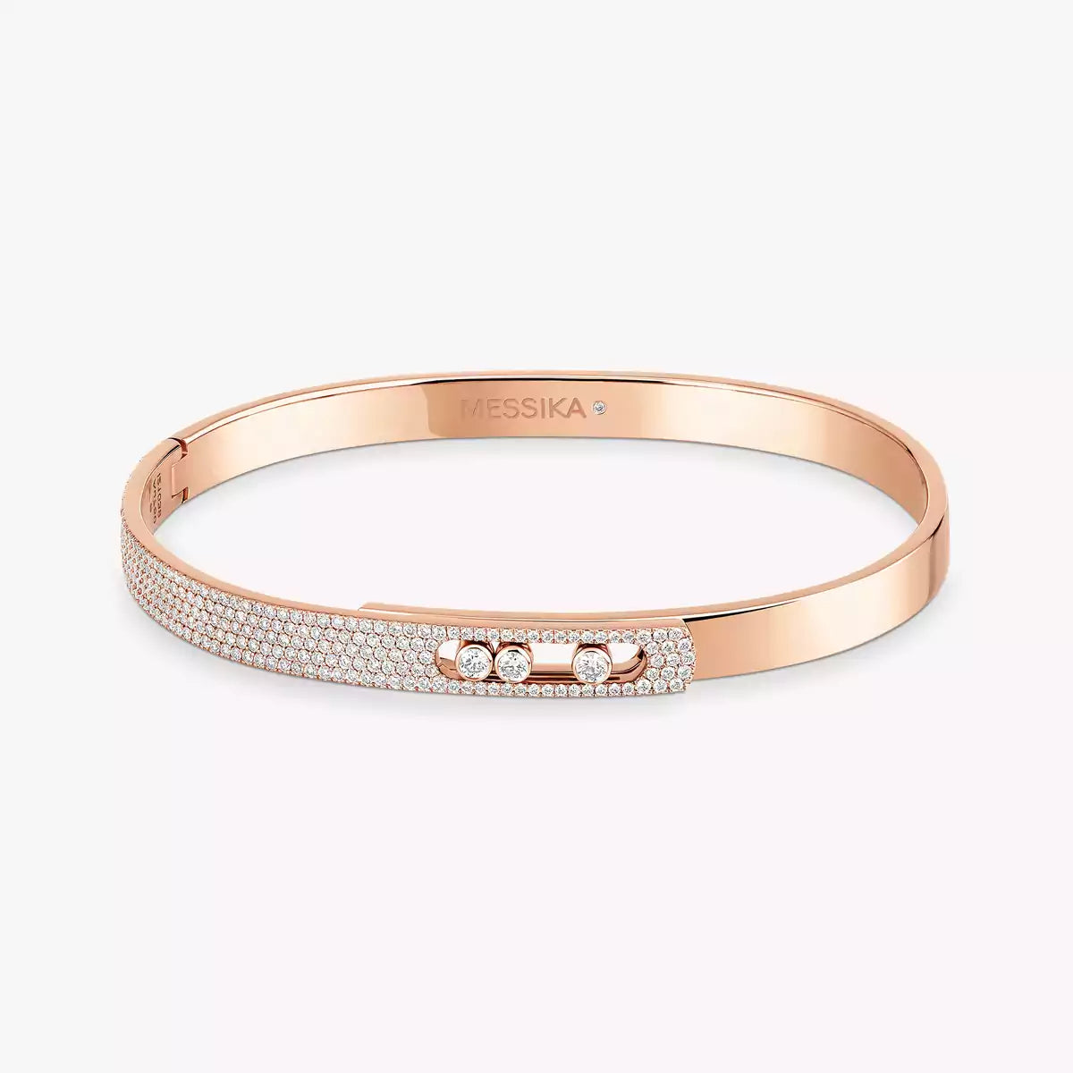 [Blue Tears Jewelry]Move Noa Rose Gold Pav¨¦ Diamond Bangle Bracelet