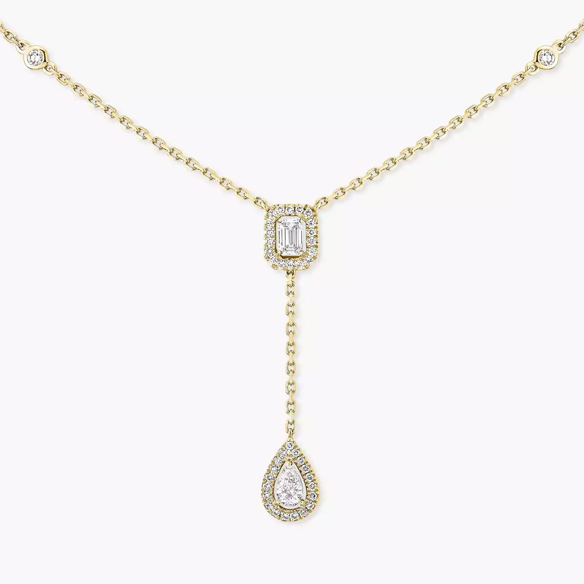 [Blue Tears Jewelry]Gold Diamond Tie Necklace