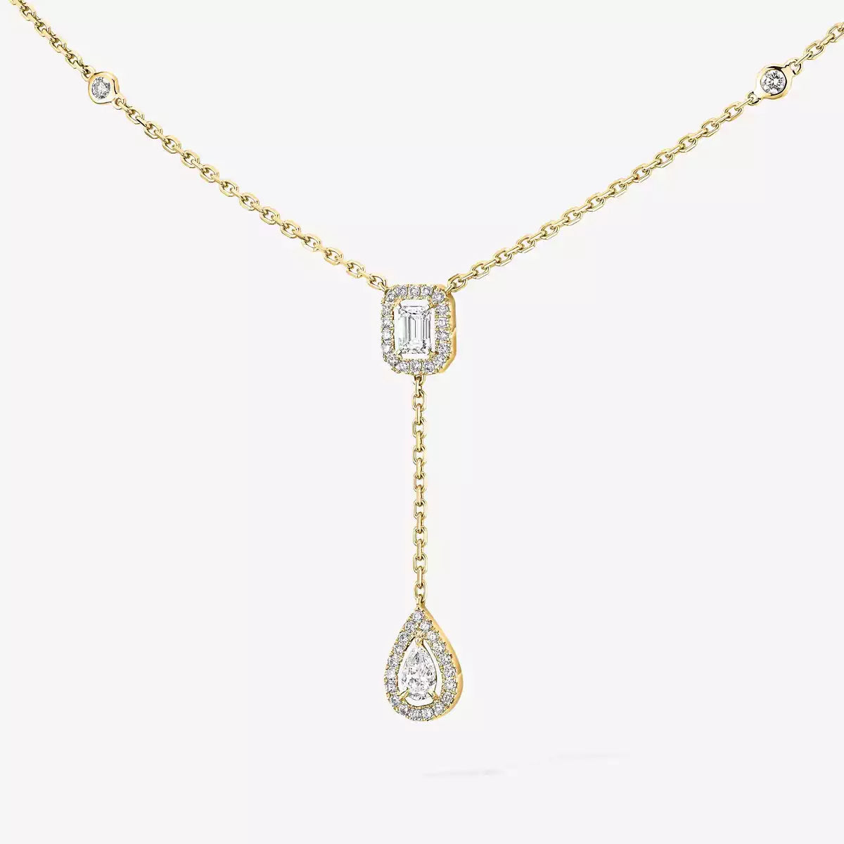 [Blue Tears Jewelry]Gold Diamond Tie Necklace