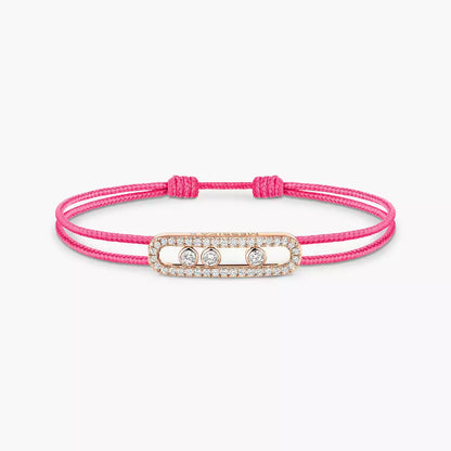 [Blue Tears Jewelry]Messika Care(s) pink cord pav¨¦ bracelet