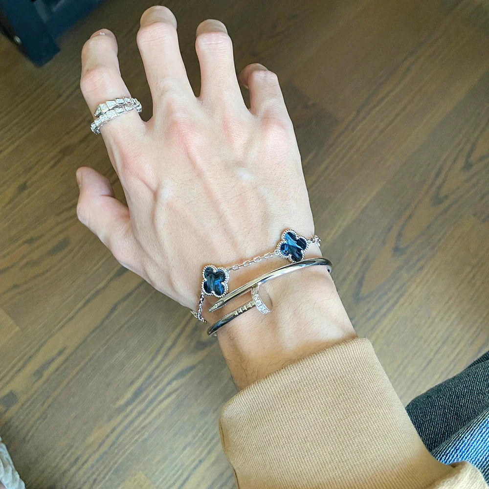 [BLUE TEARS]CLOVER 5 MOTIF PIETERSITE BRACELET COLLECTION