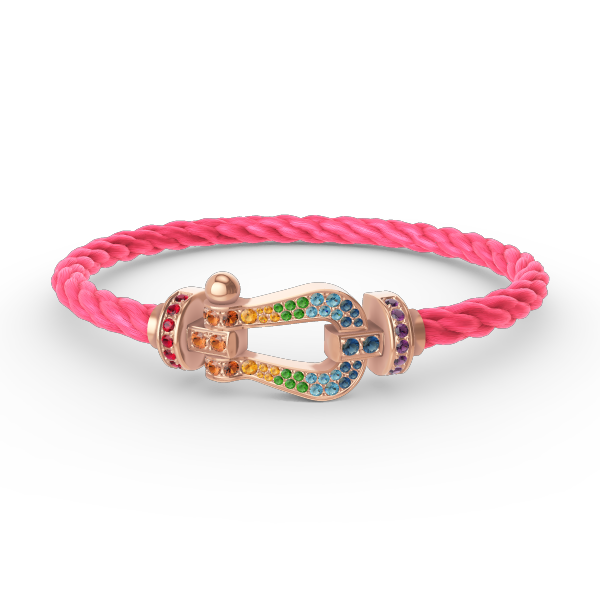 [BLUE TEARS]FORCE LARGE HORSESHOE  COLORED DIAMOND BRACELET ROSE GOLD