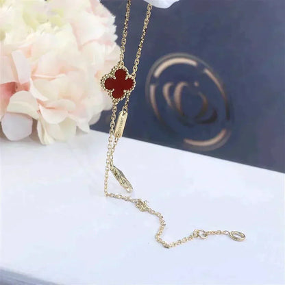 [BLUE TEARS]CLOVER  CARNELIAN SINGLE FLOWER BRACELET